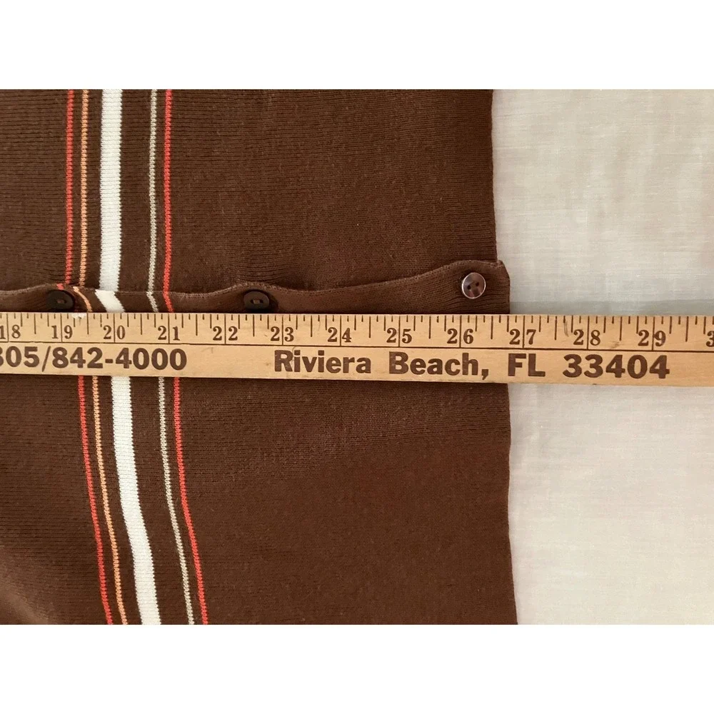 Requirements NWT Sz‎ 1X Wmn Stripe Button Cardigan Sweater Brown Coral Long Slv